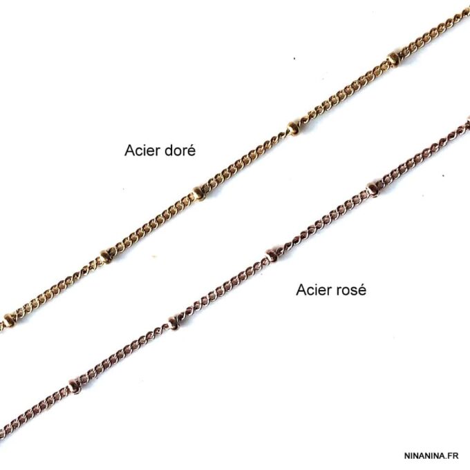 N7226f Chaine ventre pas cher acier doré - Collier de taille or - Bijoux de corps en ligne Ninanina