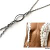 N7229a Collier cou et taille - Bijou de corps acier inoxydable argent - Bijoux Chaines en ligne Ninanina