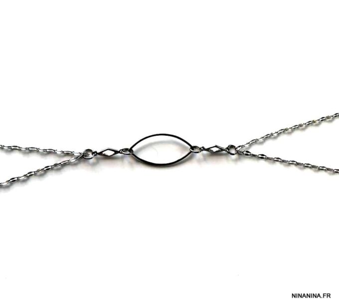 N7229e Collier cou et taille - Bijou de corps acier inoxydable argent - Bijoux Chaines en ligne Ninanina