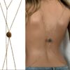 N7233a Bijou corps reversible - Chaine Collier de taille acier argent - Bijoux