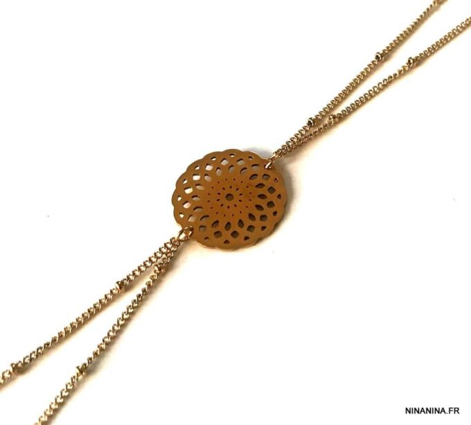 N7235f Chaine taille cou - Bijou de corps acier inoxydable doré - Bijoux Chaines en ligne Ninanina