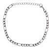 N7239a Chaîne de cheville acier chirurgical argent maille figaro - Bijoux de pied en ligne Ninanina
