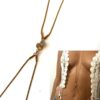 N7243b Collier de hanches Acier doré - Chaine de corps or femme - Bijoux de corps en ligne Ninanina