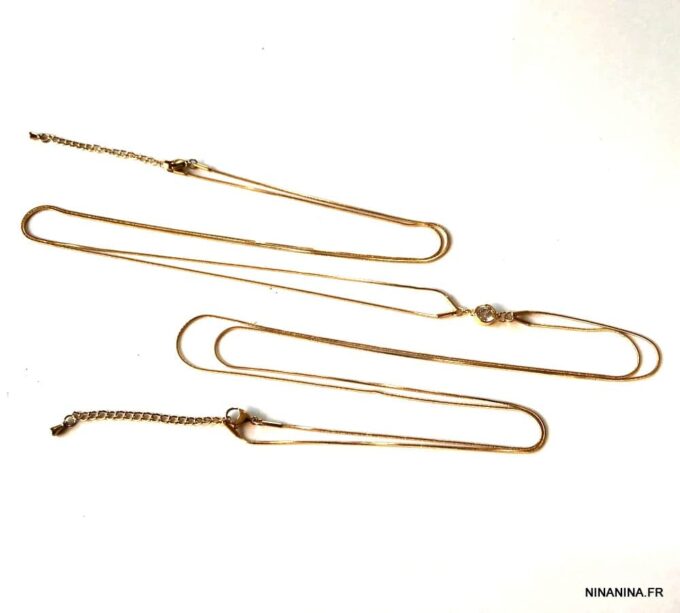 N7243d Collier de hanches Acier doré - Chaine de corps or femme - Bijoux de corps en ligne Ninanina