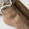 N7252f Chaine de cheville reglable Plaqué Or maille fantaisie - Bijoux de pied en ligne Ninanina