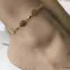 N7253 Bracelet cheville grande taille laiton Plaqué Or femme - Bijoux de pieds en ligne Ninanina
