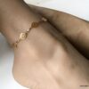 N7253b Bracelet cheville grande taille laiton Plaqué Or femme - Bijoux de pieds en ligne Ninanina