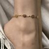 N7253i Bracelet cheville grande taille laiton Plaqué Or femme - Bijoux de pieds en ligne Ninanina