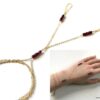 N7254f Bracelet bague main Chaine plaqué or pierre grenat rouge - Bijoux Bracelets en ligne Ninanina