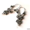N7265d Grosses Boucles D'oreilles ethniques longues triangle - Bijoux Boucle d'oreille en ligne Ninanina
