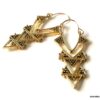 N7265h Grosses Boucles D'oreilles ethniques longues triangle - Bijoux Boucle d'oreille en ligne Ninanina