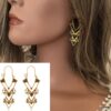 N7265i Grosses Boucles D'oreilles ethniques longues triangle - Bijoux Boucle d'oreille en ligne Ninanina