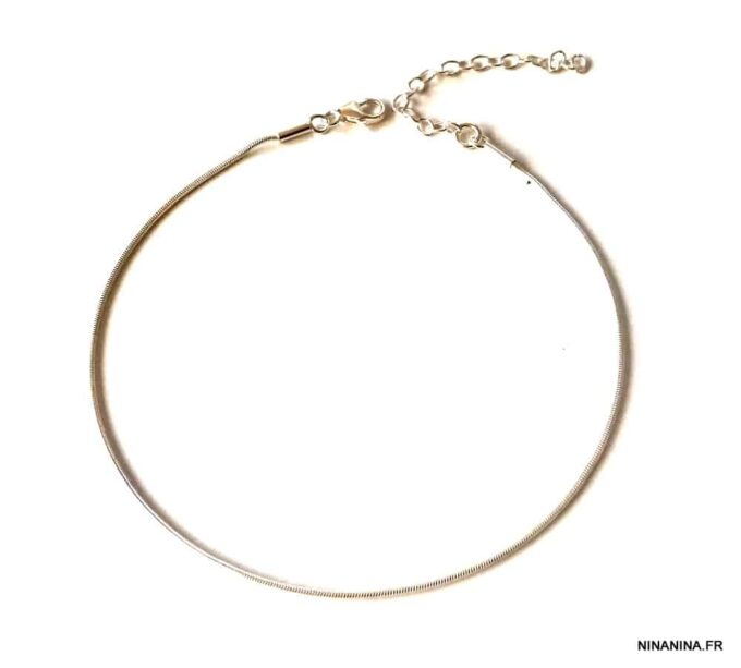 N7271c Chaine cheville argent massif 925 maille serpent fine - Bijoux de pieds en ligne Ninanina