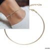 N7271f Chaine cheville argent massif 925 maille serpent fine - Bijoux de pieds en ligne Ninanina