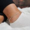 N7271h Chaine cheville argent massif 925 maille serpent fine - Bijoux de pieds en ligne Ninanina