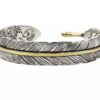 N7275 Manchette plume réglable - Bracelet homme argenté - Bijoux Bracelets en ligne Ninanina