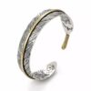 N7275b Manchette plume réglable - Bracelet homme argenté - Bijoux Bracelets en ligne Ninanina