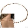 N7276e Collier pierre rose pale infini Argent ras de cou - Bijoux Colliers en ligne Ninanina