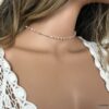 N7276j Collier pierre rose pale infini Argent ras de cou - Bijoux Colliers en ligne Ninanina