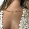 N7276l Collier pierre rose pale infini Argent ras de cou - Bijoux Colliers en ligne Ninanina