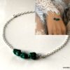 N7282a Bracelet pierre Turquoise véritable et argent 925 femme - Bijoux Bracelets en ligne Ninanina