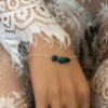 N7282b Bracelet pierre Turquoise véritable et argent 925 femme - Bijoux Bracelets en ligne Ninanina