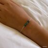N7282c Bracelet pierre Turquoise véritable et argent 925 femme - Bijoux Bracelets Femmes en ligne Ninanina