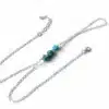 N7284b Chaine de pied Turquoise veritable et Argent 925 - Bijoux de pieds femmes enligne Ninanina