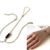 N7286a Bracelet bague cristal Swarovski rose - Chaine main argent - Bijoux Bagues en ligne Ninanina