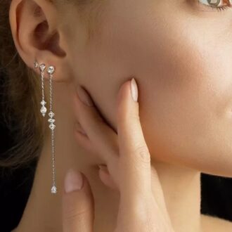 Boucles D'oreilles Plaqué Or Zirconium Rondes Thanina - Fermoir à Visser, Neuves