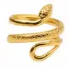 N8656c Bague serpent or Acier inoxydable doré ajustable femme - Bijoux bagues femmes en ligne Ninanina