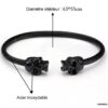 N7289a Bracelet tete de mort noir jonc homme acier inoxydable - Bijoux Bracelets en ligne Ninanina