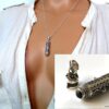 N7305d Bijou funeraire Collier urne Argent 925 Et Onyx noir - Bijoux funeraires en ligne Ninanina