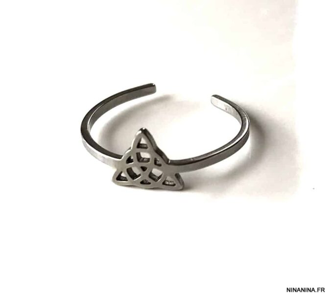 N7312e Bague de pied acier argent inoxydable style ethnique - Bijoux Bagues de pieds en ligen Ninanina