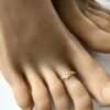 N7319a Bague de pied plaqué or fleur lotus acier inoxydable doré - Bijoux Bagues en ligne Ninanina