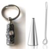 N7325a Porte clé Bijou pendentif parfum vide acier inoxydable - Accessoires parfumeurs en ligne Ninanina