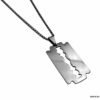N7331 Collier lame de rasoir Acier inoxydable argenté - Bijoux Colliers en ligne Ninanina