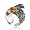 N5351b Bague aigle homme acier inoxydable argenté réglable - Bijoux Bagues en ligne Ninanina