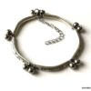 N7202b Bracelet cheville femme indien métal et acier argent - Bijoux de pied en ligne Ninanina