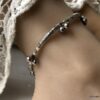 N7202c Bracelet cheville femme indien métal et acier argent - Bijoux de pied en ligne Ninanina