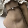 N7202g Bracelet cheville femme indien métal et acier argent - Bijoux de pied en ligne Ninanina