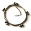 N7202h Bracelet cheville femme indien métal et acier argent - Bijoux de pied en ligne Ninanina