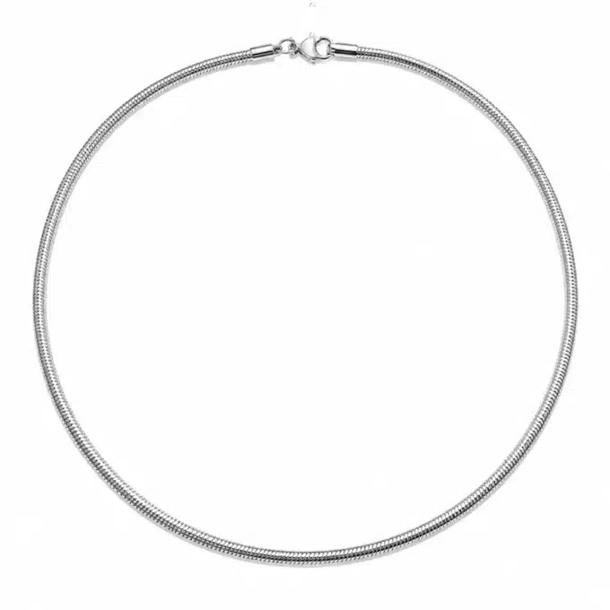 N7343 Chaine serpent homme maille Acier inoxydable argenté - Bijoux colliers hommes en ligne Ninanina