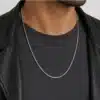 N7343a Chaine serpent homme maille Acier inoxydable argenté - Bijoux colliers hommes en ligne Ninanina