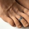 N7349c Bague de pied pour homme plaqué argent réglable - Bijoux Bagues en ligne Ninanina