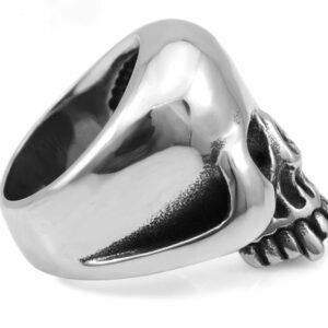 Bague Tête De Mort Noir - Style Biker Harley - Taille 11 - Neuf Avec étiquettes - Bijou Rock