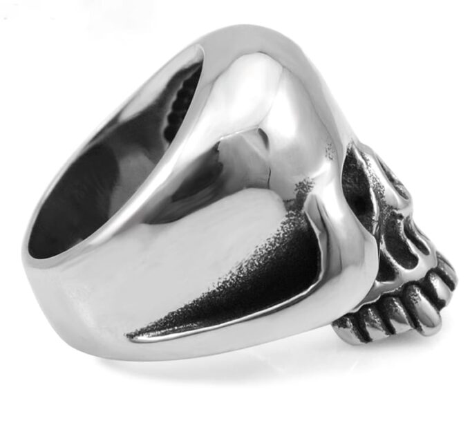 N7350a Bague homme tete de mort acier inoxydable style biker -Bijoux Bagues en ligne Ninanina