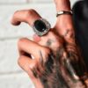 N7844b Bague Homme Pierre Noire Howlite Et Acier inoxydable - Bijoux Bagues en ligne Ninanina