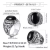 N7844c Bague Homme Pierre Noire Howlite Et Acier inoxydable - Bijoux Bagues en ligne Ninanina