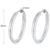 N7361B Boucle d'oreille homme creole fine Acier Inoxydable - Bijoux Boucles d oreilles en ligne Ninanina Paire de Boucle d’oreille masculine en acier inoxydable, modèle créole fine de 20 mm avec dimentions indiquées, chic et tendance
